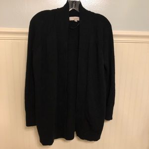 Black LOFT cardigan.